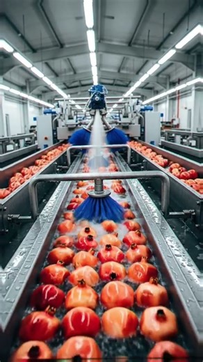 How Pomegranate Juice Is Made 🧃 | Inside a High-Tech Juice Factory 🏭 #shorts #farming #foodfactory