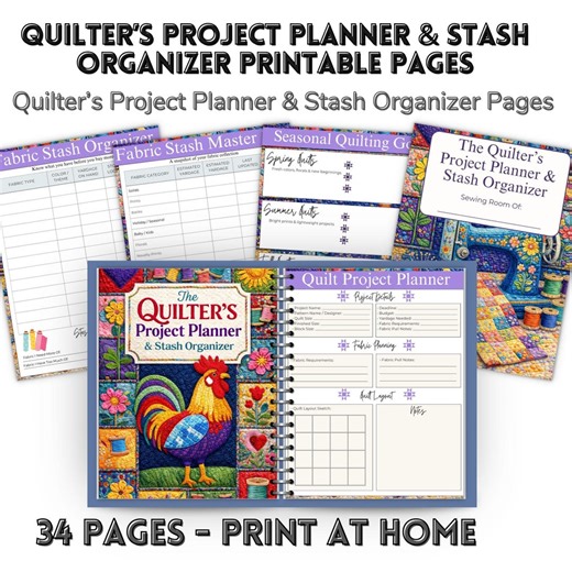Quilter Project Planner Printable , Quilt Planner PDF, Quilting Journal Fabric Stash Organizer ,quilt Tracker,sewing Planner, Quilt Calendar - Etsy Canada