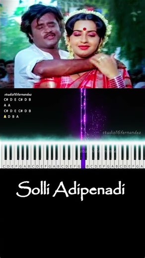 Solli Adipenadi Keyboard Cover | Piano Notes | Padikathavan | Rajini Melody | Fernandez 4
