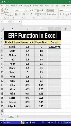 📘 ERF Function in Excel | Complete Tutorial Explained Simply