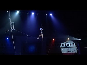 High wire KYIV. Tight rope walkers Bobitko Mykhaylo & Makarova Elina.