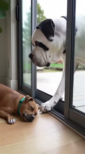 Big dog vs tiny drama 😂, #funnydogvideo #shortsviral #doglife, cane corso vs pitbull prank humor
