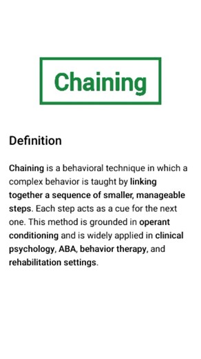 ClinicalPsychologistIqraSaeed on Instagram: "Chaining | Chaining in ABA | Chaining in Psychology | Dsm 5 Lectures | Psychology Lectures Series #chaining #chaininginaba #chain ninginpsychology #dsm5lectures #psychologylecturesseries #clinicalpsychologistiqrasaeed Chaining | Chaining in psychology | Chaining in aba | Dsm 5 Lectures | Psychology Lectures Series #Chaining #chaininginpsychology #chaininginaba #shaping #shapinginpsychology #shapinginaba #appliedbehaviortherapy #aba #dsm5lectures #rein
