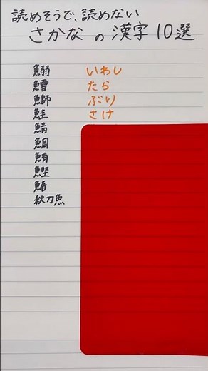 全部読めたらすごい！さかなの漢字🐟 #漢字 #魚 #日本語 #勉強 #知識