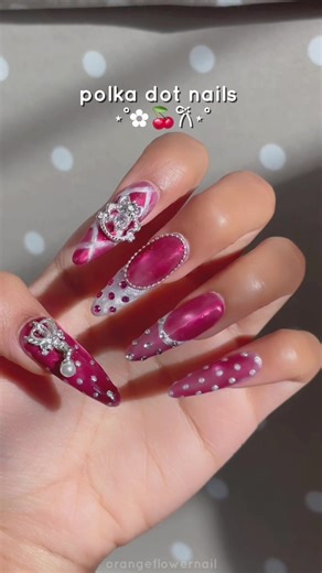 Cute Red Polka Dot Nail Art Ideas