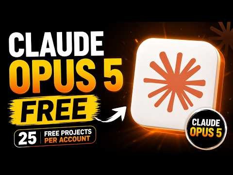 Claude Opus 5 FREE 🤯 (25 Free Projects Per Account)