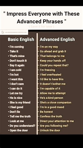 Basic vs Advanced English | Speak Like a Native! #english #englishlanguage