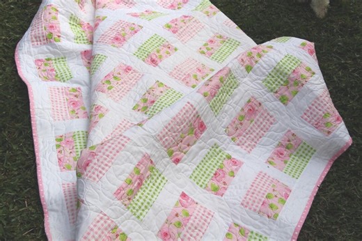 Easy Quilt Pattern Digital Download Beginner Friendly Pattern Floral Patchwork Tutorial Guide Quick Project Baby Blanket Design - Etsy