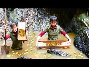 The Mysterious Stream | Beautiful Girl Discovers Gold in the Underground Stream | Gold Digger Girl.