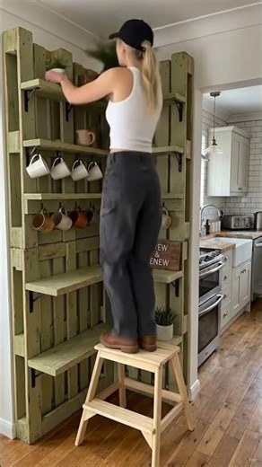 DIY Coffee Corner Station | Rustic Wooden Coffee Bar Ideas for Home