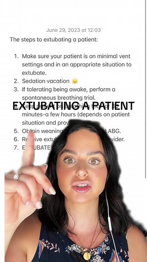 Steps to extubate a patient! #Nurse #icunurse #rn #icurn #nursing #ICU #nursesofinstagram #nursingstudent #newgradnurse #nursingschool #nurselife #icunurselife #registerednurse #ccrn #greenscreen