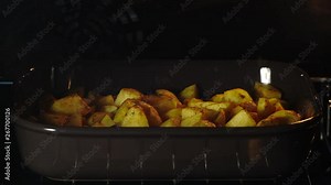 TIME-LAPSE: Cooking fried potatoes in the oven