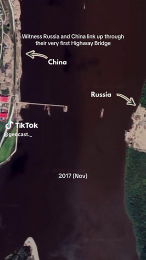 The Heihe–Blagoveshchensk Bridge is the first permanent road bridge linking China and Russia across the Amur River, connecting Heihe and Blagoveshchensk. Stretching about 1,080 meters, it replaces decades of seasonal ferries, temporary pontoon bridges, and winter ice roads that once limited movement between the two border cities. The new crossing provides reliable year round road access where transport was previously dictated by weather. Built to expand bilateral trade and strengthen regional su