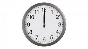 Animated clock counting down 12 hours over 30 seconds. Seamlessly loops. Time lapse.
