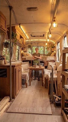 She Found a Broken Bus in the Jungle… What She Built Inside Is Unbelievable #interiordesign