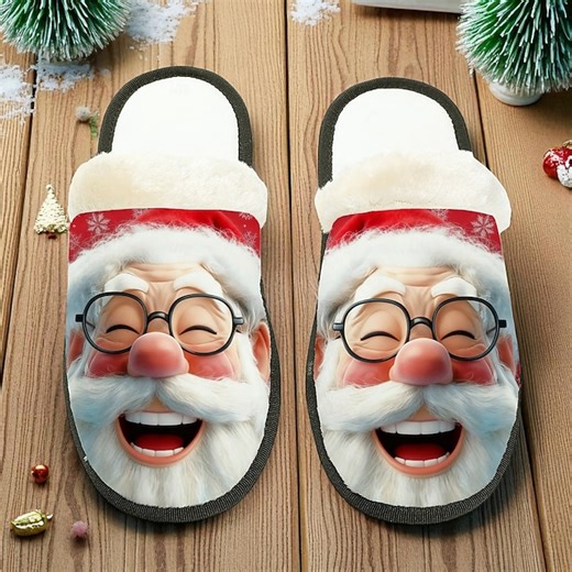 Jolly Santa Face Design with Plush Interior, Ultra Comfortable, Great for Relaxing at Home, Christmas Eve and Festive Get-Togethers 2025