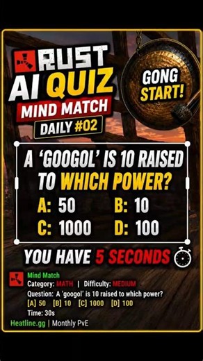 Rust AI Quiz #02: What Power Is a Googol?