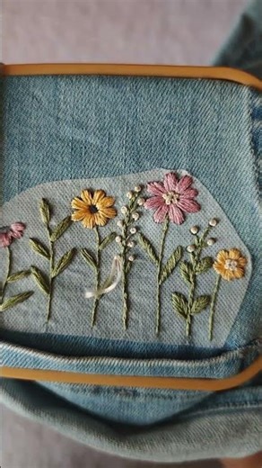 How to embroider on clothes with stick and stitck patterns #handembroiderytutorial