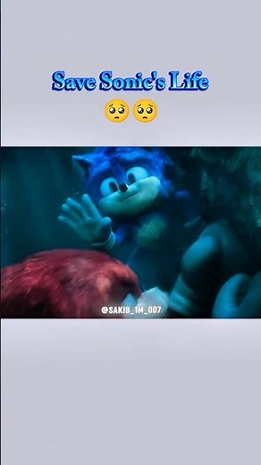 KNUCKLES SAVE SONIC Life 🥹🥹 | Sonic is drowning in the ocean scene Edit #sonic #shorts #viral #editz