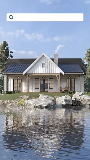 Escape to tranquility with the Halcyon Cottage | House Plan 2340. This serene design blends charm and comfort, offering the perfect retreat for peaceful living. Explore the details and make this your dream home. Learn more at https://www.thehousedesigners.com/plan/one-story-cottage-1378-square-feet-2340/. | The House Designers