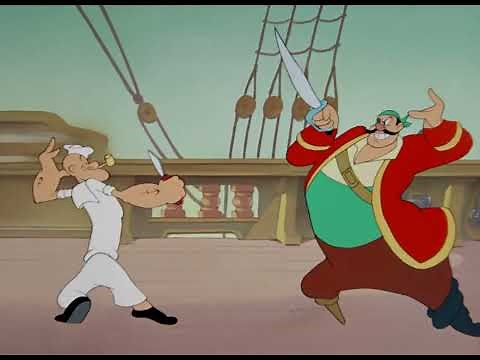 Popeye defeats the Pirates (Popeye the Sailor Man - "Popeye and the Pirates")