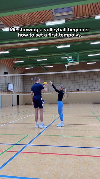 First tempo volleyball attacking drill for beginners