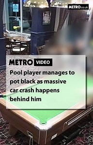 2.6K views · 16 reactions | A pool player managed to keep his cool and pot the black when a car crashed into the wall just inches behind him. This guy was in deep concentration when a stolen Land Rover - going at 110mph - went into the side of this pub in Nottinghamshire. To make this situation even wilder, the driver then jumped out of the car and waded into a nearby canal to try and escape from the police. | Metro | Facebook