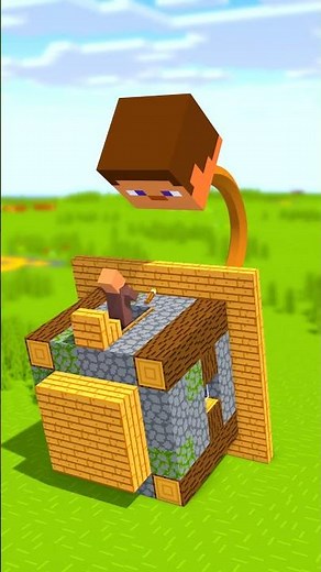 Tumbling Steve House and the Villager - Minecraft animation #minecraft #shorts