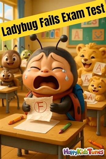 The Sad Little Ladybug Fails Exam Test 🐞 A Story of Tears and love