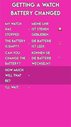 Getting a Watch Battery Changed in German ⌚ | Everyday German Phrases