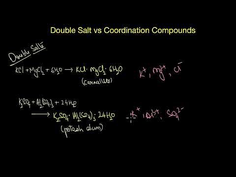 Double salts vs coordination compounds | Coordination compounds | Chemistry | Khan Academy