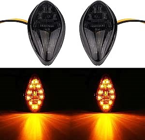 AUCERAMIC LED Front Flush Mount Turn Signals Light Brake Blinker Indicator Fit for Honda Grom 2014-2018 Amber Light 2Pcs