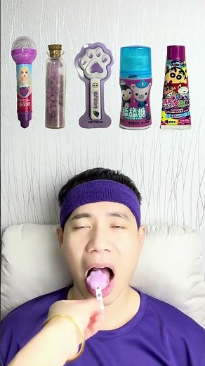 Immersive eating purple series snacks # This sound is delicious # Food sound control chewing sound