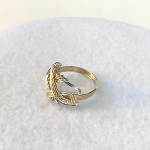 Wirewrapped Ring - Beautiful Two Tone Basket Weave Unisex Ring - Bold Ring - Silver and Gold - Two Tone Ring - Mens Ring - Statement Ring - Etsy