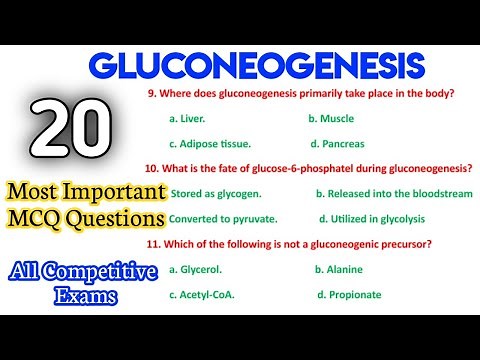 Biochemistry MCQ with Answers | Gluconeogenesis MCQ For Competitive Exams