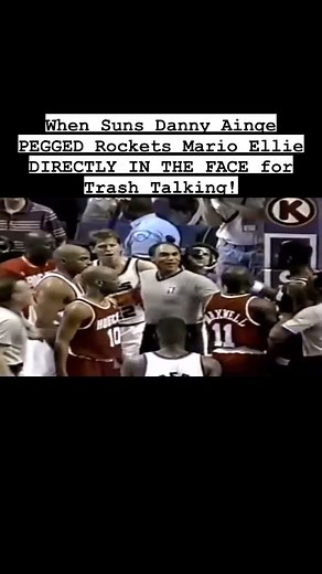 Chill Penguin on Instagram: "1994 - NBA Playoffs Second Rd - Danny Ainge smushes Mario Ellie’s face with a basketball for trash talking During the game, Mario Elie made a great play in which he was able to create contact from Ainge, draw a foul, and make the basket to set up a three-point opportunity. In celebration, Ellie got in Ainge’s face to talk a little smack, as players often do during the playoffs. Danny didn’t care for those antics at the time. But with six seconds left, and a lead of 1