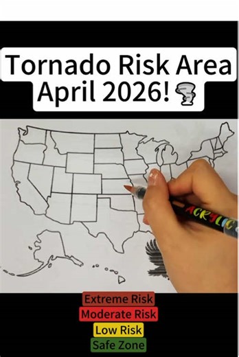 Tornado risk area April 2026 #mapdrawing #state #weather #tornado | tornado