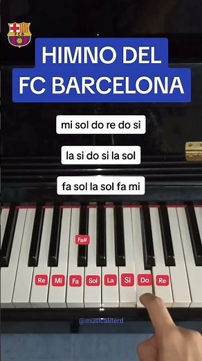 Himno del Barça✨ #easy #piano #pianolessons #pianotutorial