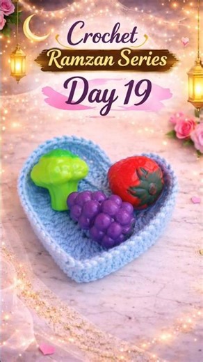 💙 Crochet Heart Trinket Tray | Cute Mini Storage DIY ✨#ramzan #handmade #series