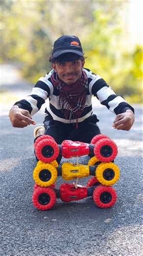 Rc Two Remote Control Red Moka And One Yellow Moka Car Crazy Stunts!😲 #shorts