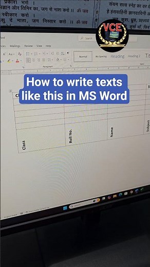 MS Word Text direction change in table