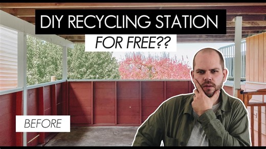 DIY Recycling Station at Home Outdoor Recycling Bin Idea