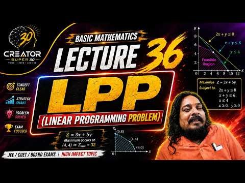 🔴 LIVE | Basic Mathematics Lecture 36 | LPP (Linear Programming Problem) | Complete Concept |