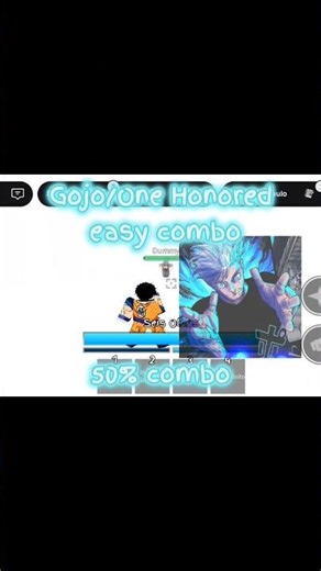 COMBO 50% DE DANO COM GOJO/ONE HONORED! ♾️🥊#roblox #jujutsushenanigans #Gojo #jjs #shorts