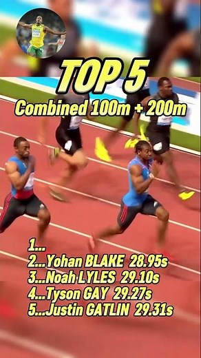 Top 5 Fastest combined 100m + 200m times Sprinters Ever Ranked!