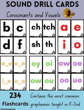 Sound Drill Cards- 234 Flash Cards Most Common Phonics Patterns