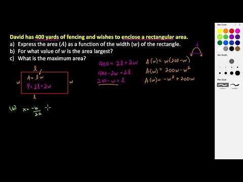 Modeling Quadratic Functions: Maximizing Area