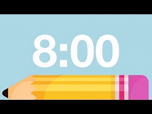 8 Minute Cute Back to School Timer with Relaxing Music and Alarm (Lofi, Chimes Alarm at End)