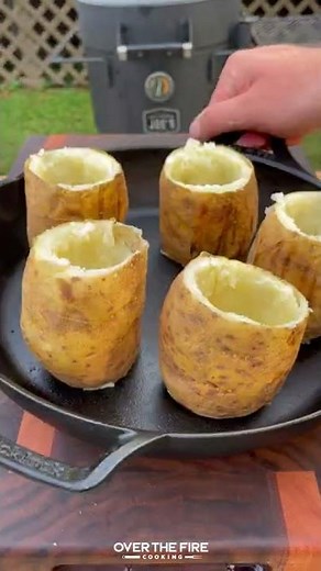 BBQ Volcano Potatoes Recipe | Over The Fire Cooking by Derek Wolf