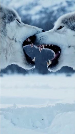 Wild Wolves Fighting in First Snow | Ultra-Realistic 8K Vertical Macro Wildlife ASMR #Wolves